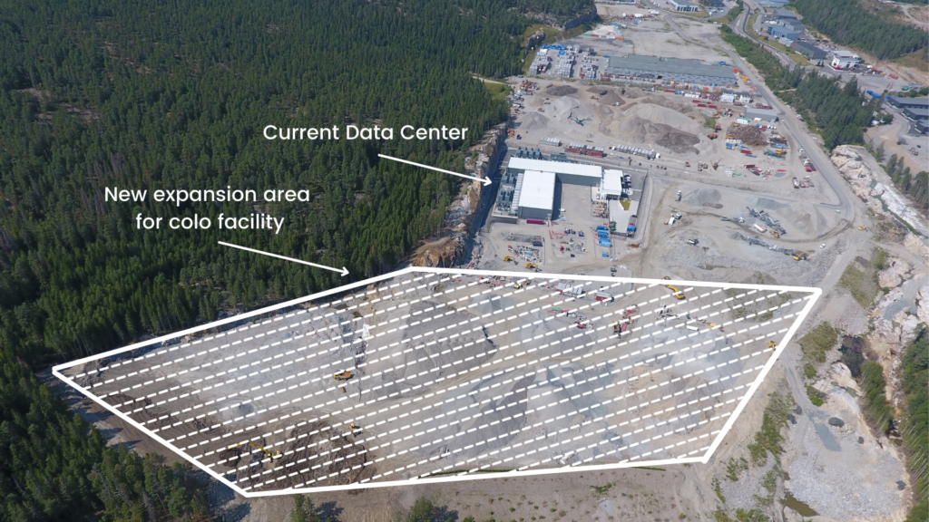 Construction area for colocation center in Oslo