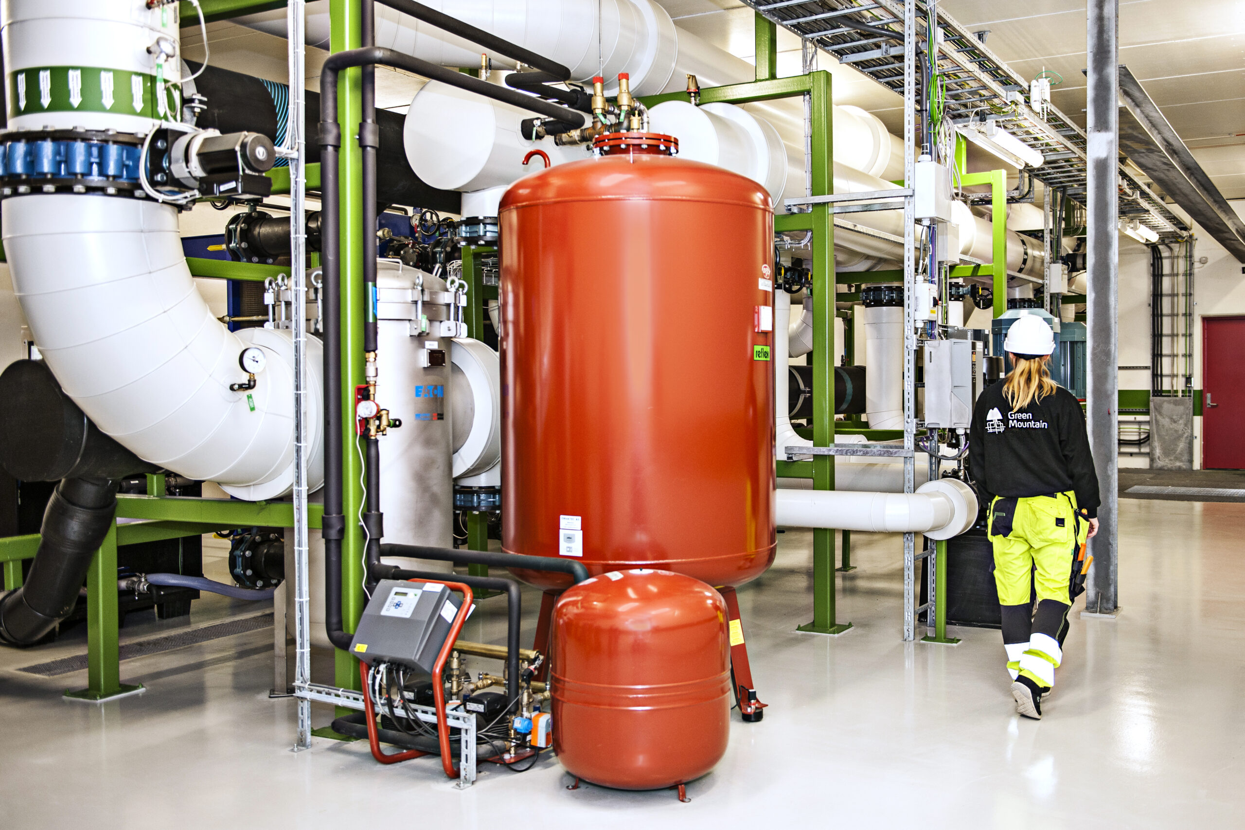 Inside cooling station at Green Mountain data center
