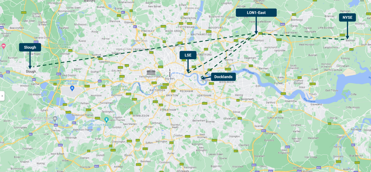 London Data Center on map