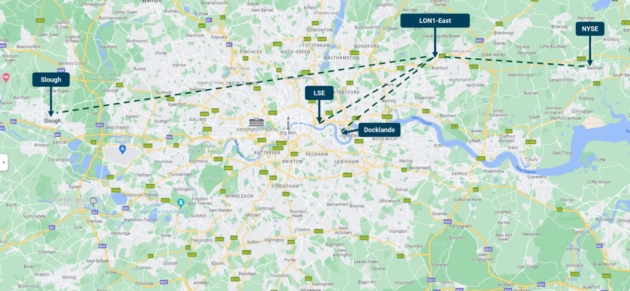 London Data Center on map