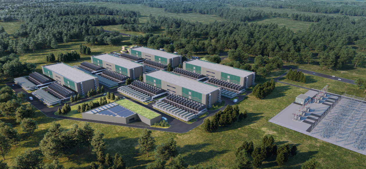 TikTok Data Center Illustration - Green Mountain